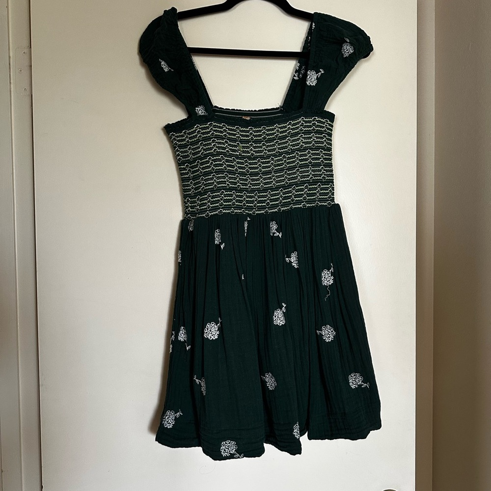 Free People Striped Green & White Baby Doll Top/Dress